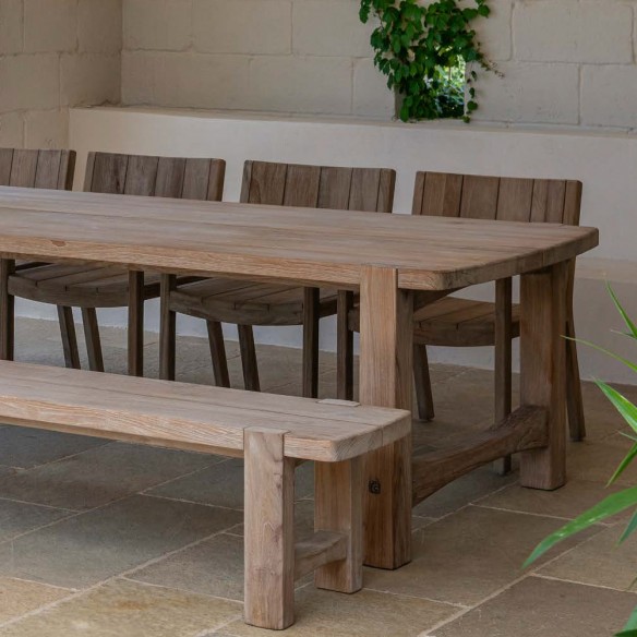 JUNO Outdoor Dining Table in Natural Reclaimed Teak W310 H76cm