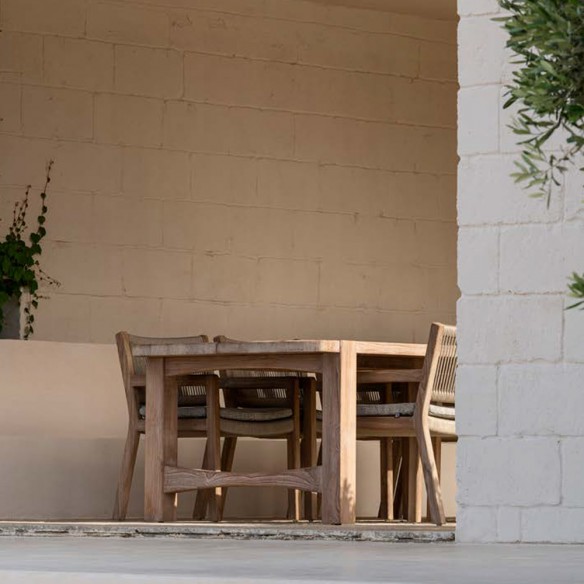 JUNO Outdoor Dining Table in Natural Reclaimed Teak W450 H76cm