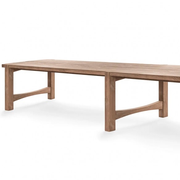 JUNO Outdoor Dining Table in Natural Reclaimed Teak W450 H76cm