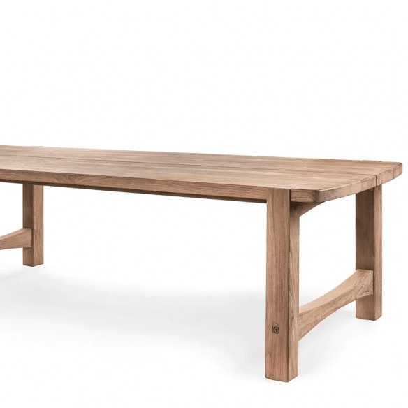 JUNO Outdoor Dining Table in Natural Reclaimed Teak W450 H76cm