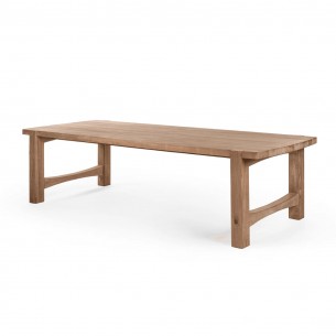 Table de jardin JUNO en teck recyclé gris naturel L270 H69cm 2