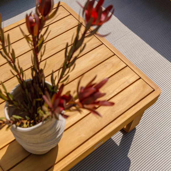Salon de jardin JURA DUNE 5 places en teck avec tables d'appoint flottantes