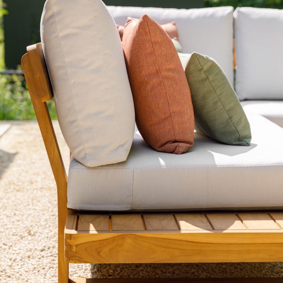 Salon de jardin JURA DUNE 5 places en teck avec tables d'appoint flottantes