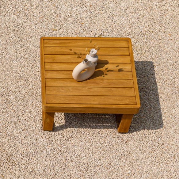 Salon de jardin JURA DUNE 5 places en teck avec tables d'appoint flottantes