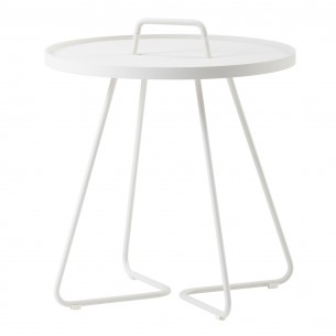 Table d’appoint ON THE MOVE H60cm en aluminium blanc 2