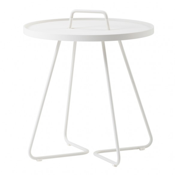 Table d’appoint ON THE MOVE H60cm en aluminium blanc