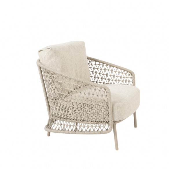 SERENA Lounge Set 5 Seater Aluminium Frame with Round Teak Coffee and Side Tables