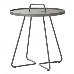 Table d’appoint ON THE MOVE H60cm en aluminium gris