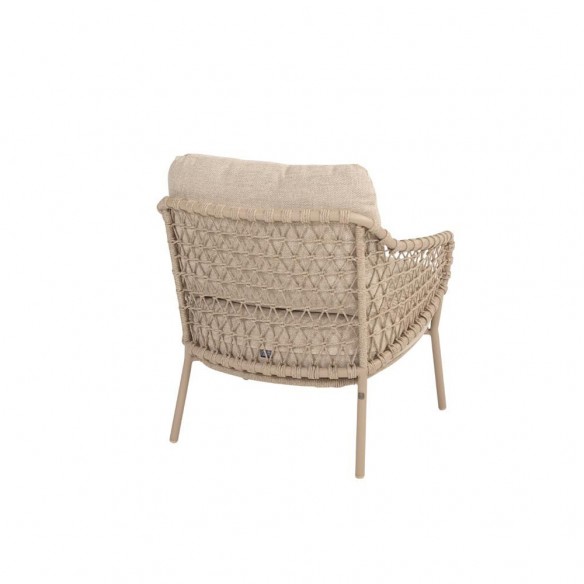 Duo de chaises basses SERENA avec coussins beige crème