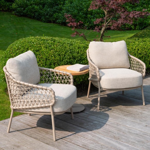SERENA Duo Low Chairs with Cream Beige Cushions