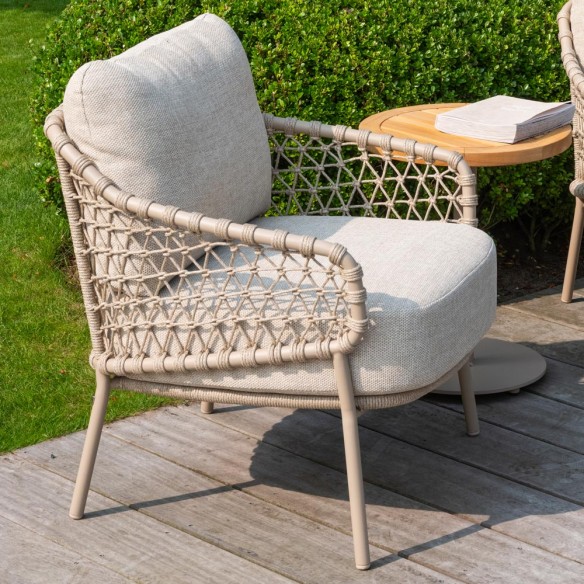 Duo de chaises basses SERENA avec coussins beige crème