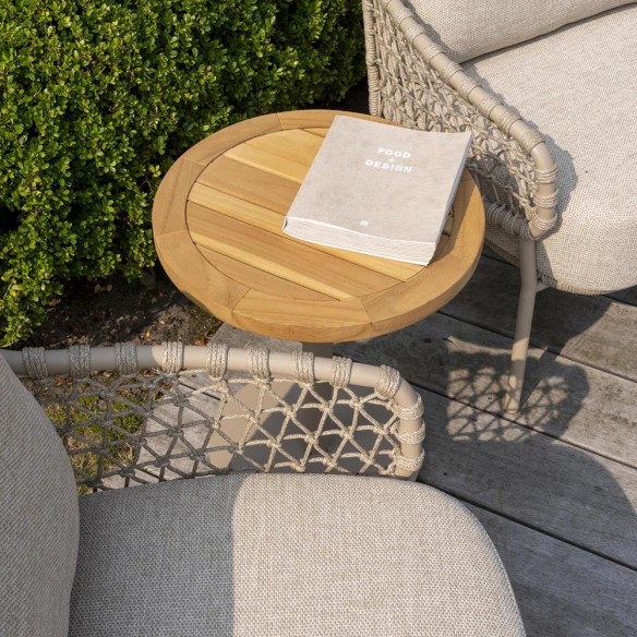 Duo de chaises basses SERENA avec coussins beige crème