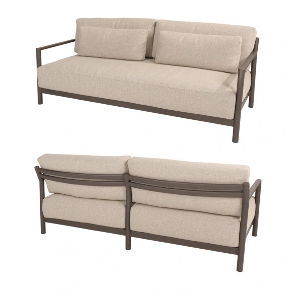CIELO Lounge Set 5 Seater Aluminium Taupe with Ceramic Coffee Tables