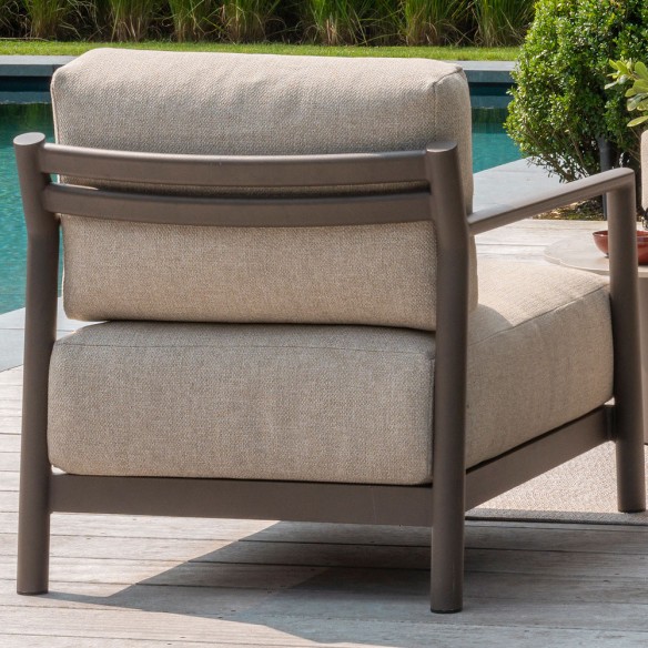 CIELO Lounge Set 5 Seater Aluminium Taupe with Ceramic Coffee Tables