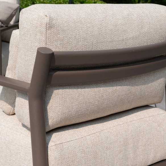 CIELO Lounge Set 5 Seater Aluminium Taupe with Ceramic Coffee Tables