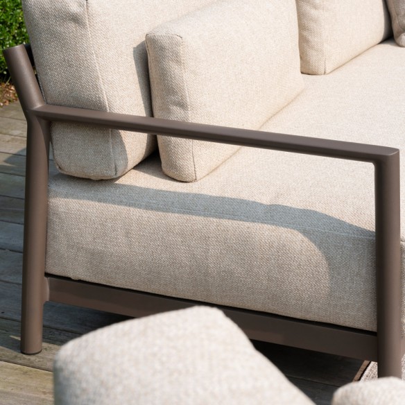 CIELO Lounge Set 5 Seater Aluminium Taupe with Ceramic Coffee Tables