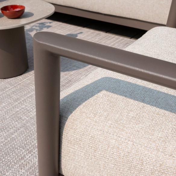CIELO Lounge Set 5 Seater Aluminium Taupe with Ceramic Coffee Tables