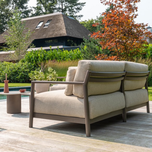 CIELO Lounge Set 5 Seater Aluminium Taupe with Ceramic Coffee Tables