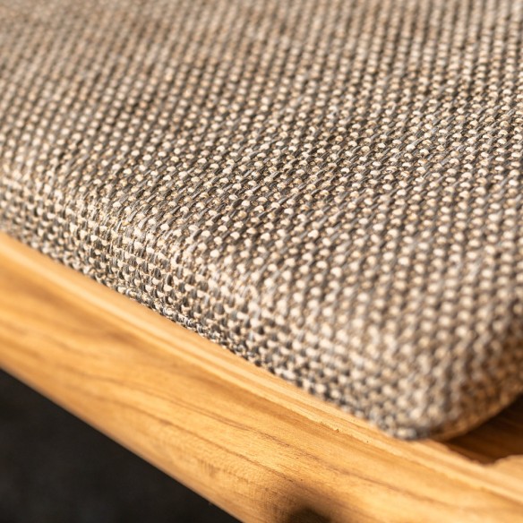 LEKO Outdoor Dining Chair in Teak with Hazelnut Beige Cushions