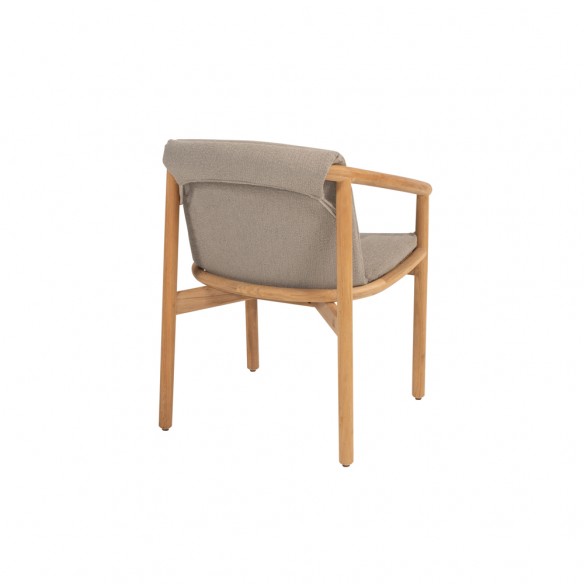 Chaise de jardin TANOA en teck avec coussins taupe