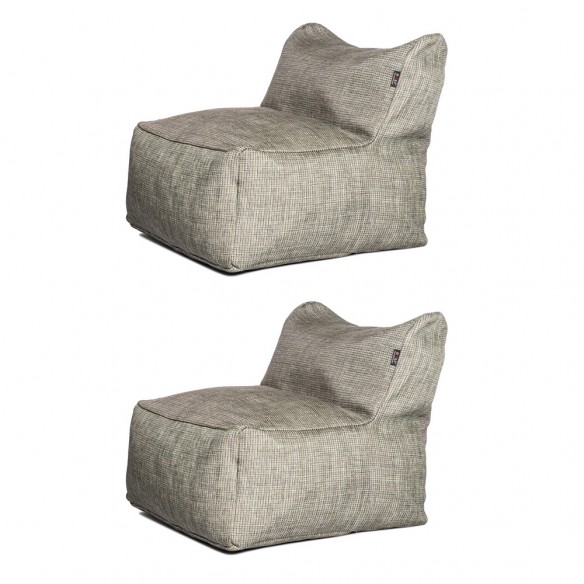 Duo de fauteuils de jardin DOTTY vert sauge taille M
