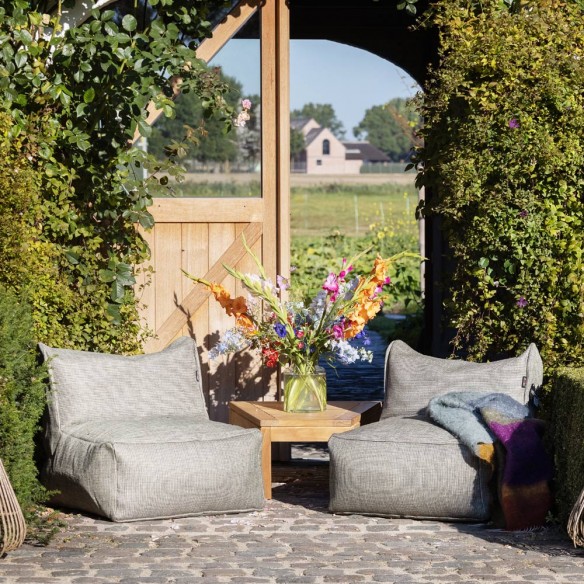 Duo de fauteuils de jardin DOTTY vert sauge taille M