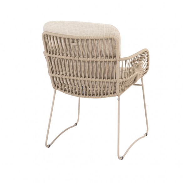 Chaise de jardin MIRAVA avec coussins beige crème
