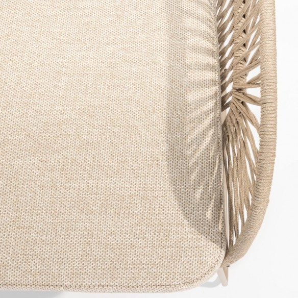 Chaise de jardin MIRAVA avec coussins beige crème
