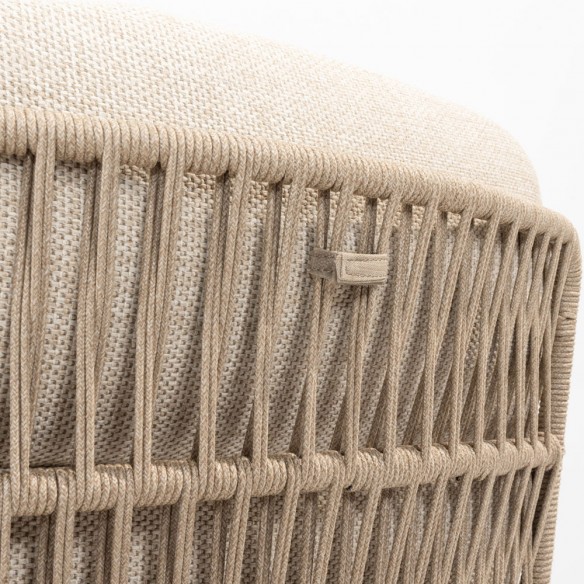 Chaise de jardin MIRAVA avec coussins beige crème