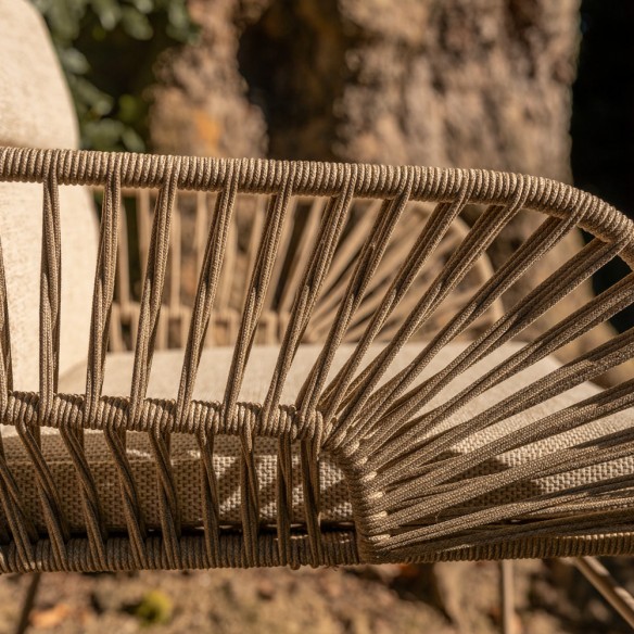Chaise de jardin MIRAVA avec coussins beige crème