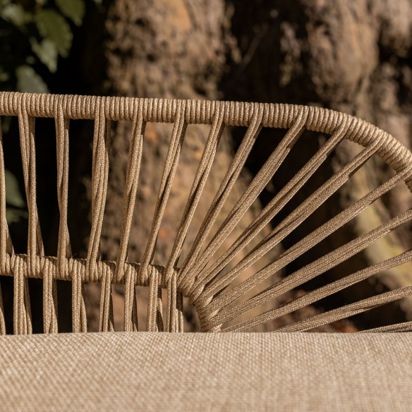 Chaise de jardin MIRAVA avec coussins beige crème