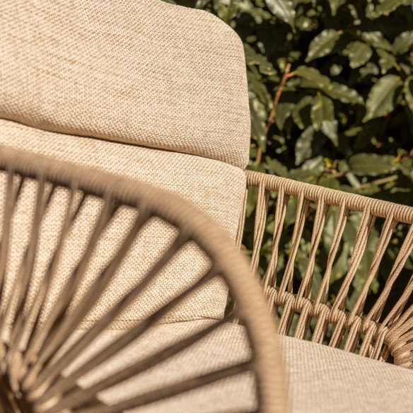 Chaise de jardin MIRAVA avec coussins beige crème
