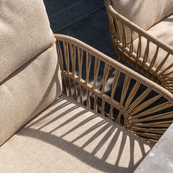 Chaise de jardin MIRAVA avec coussins beige crème