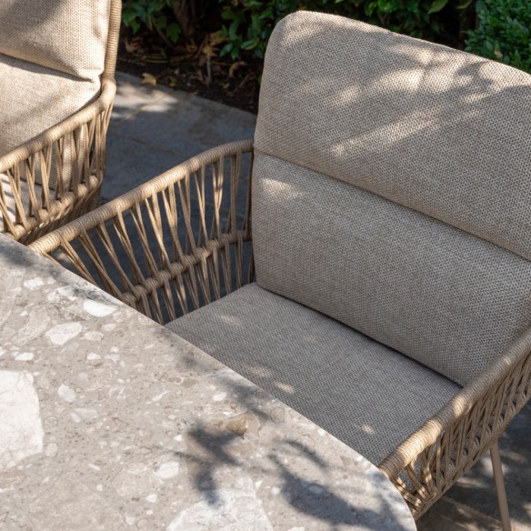 Chaise de jardin MIRAVA avec coussins beige crème