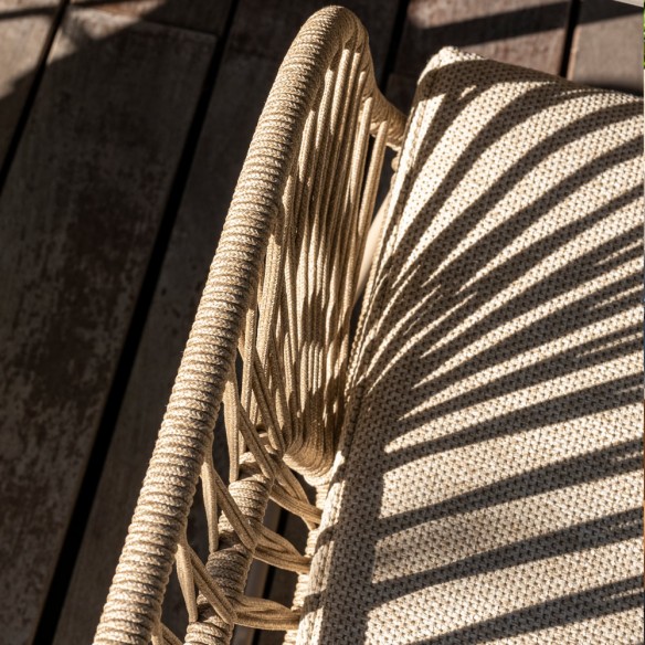 Chaise de jardin MIRAVA avec coussins beige crème