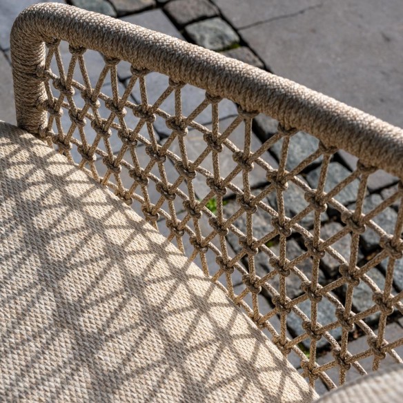 Canapé de jardin PALOMA 3 places cadre aluminium avec coussins beige crème