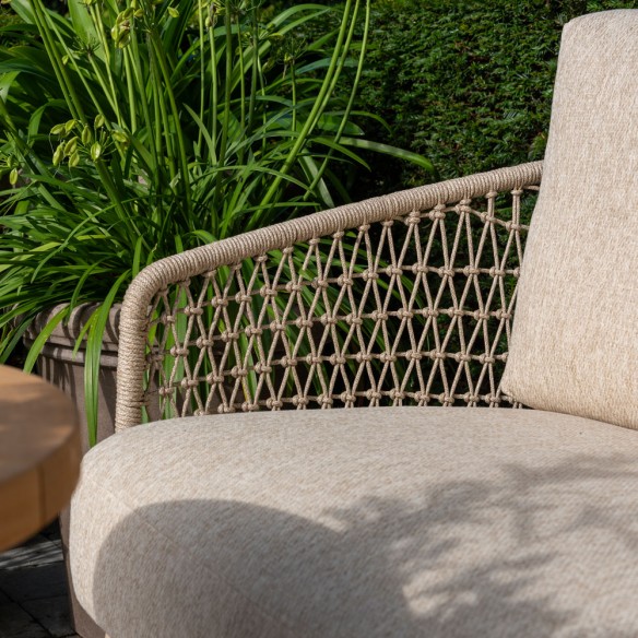 Canapé de jardin PALOMA 3 places cadre aluminium avec coussins beige crème