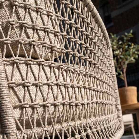 Canapé de jardin PALOMA 3 places cadre aluminium avec coussins beige crème