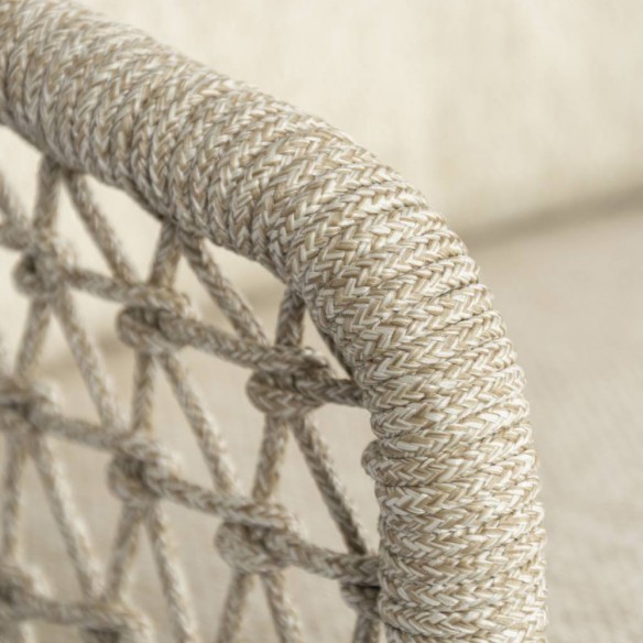 Canapé de jardin PALOMA 3 places cadre aluminium avec coussins beige crème