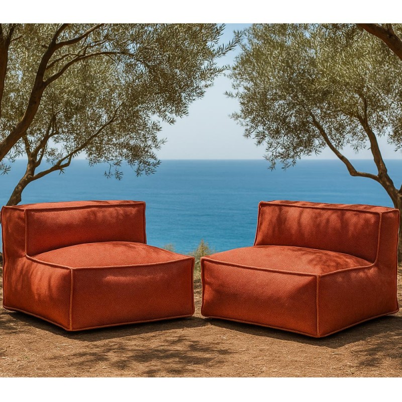 Duo de fauteuils VELTY terracotta