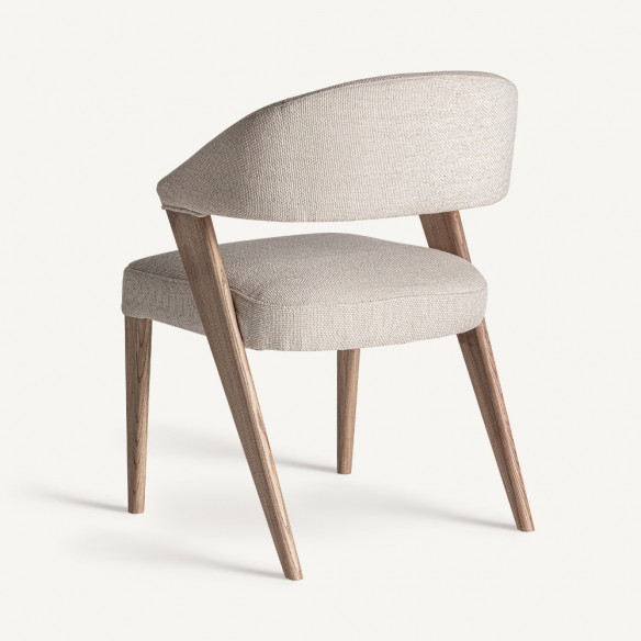 MAELA Chair in Light Brown Oak and Natural Fabric