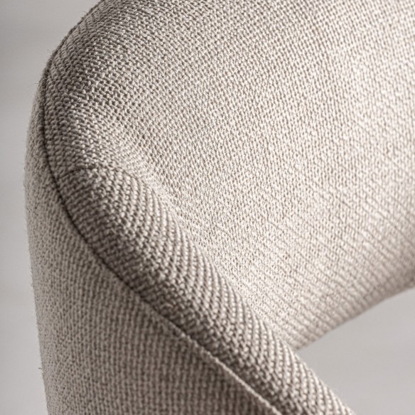 Chaise MAELA en bois de chêne brun clair et tissu naturel