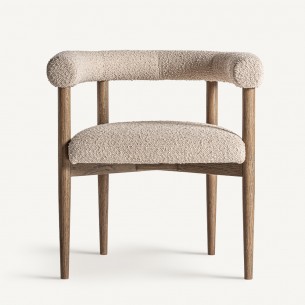 Chaise BAMEA en bois de frêne et tissu Beige 2