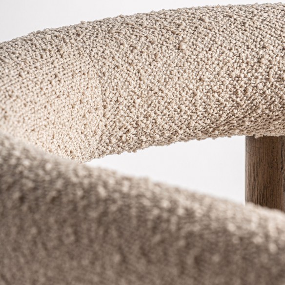 Chaise BAMEA en bois de frêne et tissu Beige