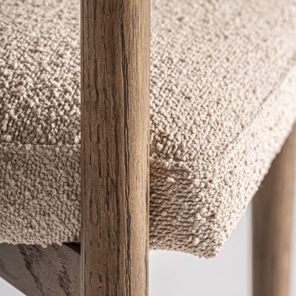 BAMEA Chair in Ash Wood and Beige Fabric