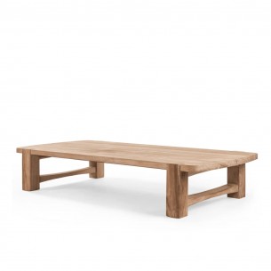 Table basse de jardin JUNO en teck recyclé gris naturel L180cm