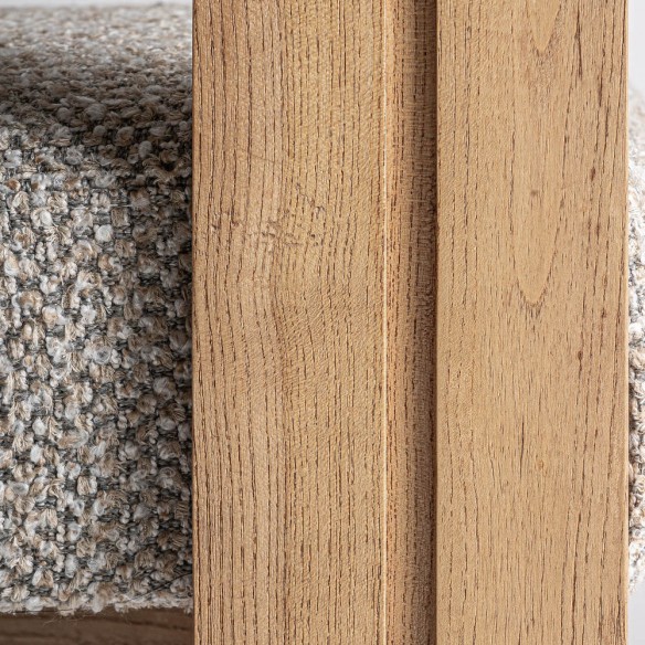 UMARA Chair in Light Oak and Beige-grey Pearl Fabric