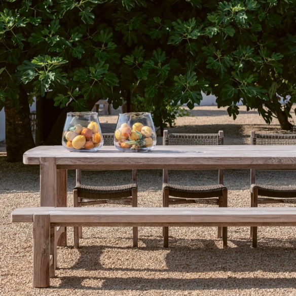 JUNO Outdoor Dining Table in Natural Reclaimed Teak W250 H76cm