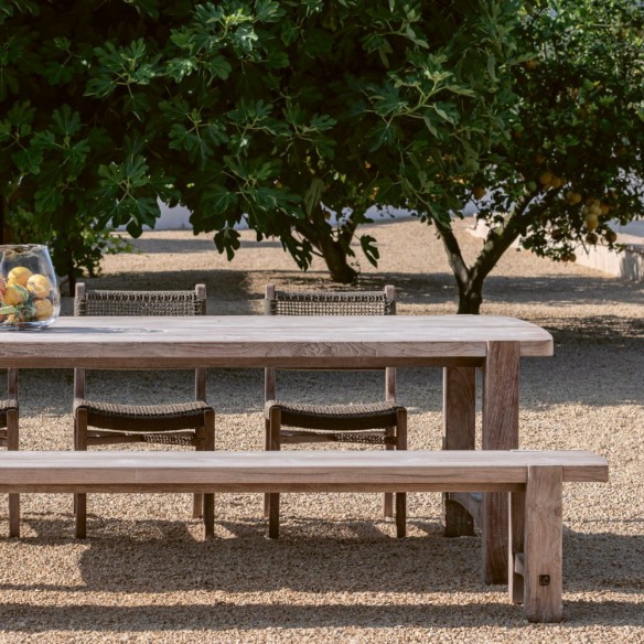 JUNO Outdoor Dining Table in Natural Reclaimed Teak W250 H76cm