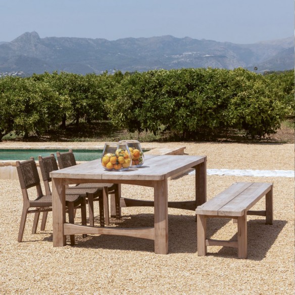 JUNO Outdoor Dining Table in Natural Reclaimed Teak W250 H76cm